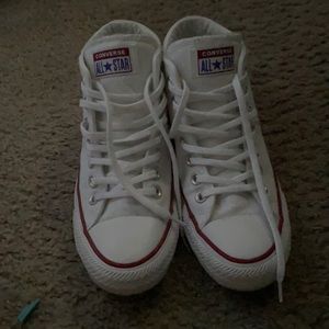 White hightop converse